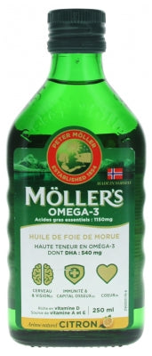 Möller'S Omega 3 Cold Liver Oil Lemon Flavor 250Ml