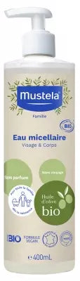 Mustela Certified Organic Micellar Cleansing Water -No-Rinse Natural Water Cleanser W/ Olive Oil & Aloe Vera - For Baby, Kid & Adult - Fragrance Free, Ewg Verified & Vegan -13.5 Oz-Packaging May Vary