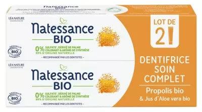 Natessance Complete Care Toothpaste Propolis Organic 2 X 75Ml