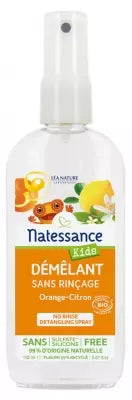 Natessance Kids Organic No Rinse Detangling Spray Orange-Lemon 150Ml