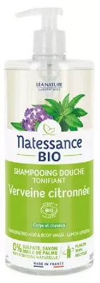 Natessance Lemon Verbena Toning Shower Shampoo Organic 1L