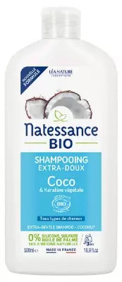 Natessance Organic Extra-Gentle Coconut And Vegetable Keratin Shampoo 500Ml