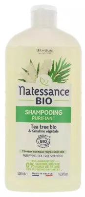 Natessance Organic Purifying Tea Tree Shampoo And Vegetable Keratin 500Ml