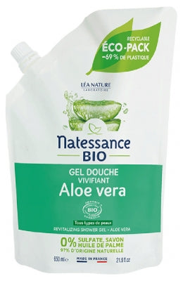 Natessance Organic Revitalizing Aloe Vera Shower Gel Refill 650Ml