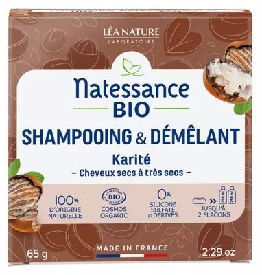 Natessance Organic Shea Solid Shampoo & Conditioner 65G