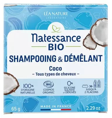 Natessance Shampoo & Detangling Solid Coco Organic 65G