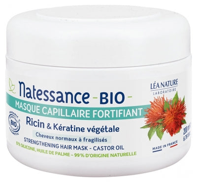 Natessance Strengthening Castor Oil & Vegetable Keratin Hair Mask 200Ml