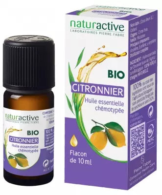 Naturactive Organic Essential Oil Lemon (Citrus X Limon L.) 10Ml