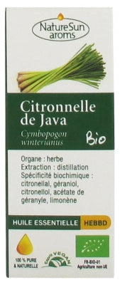 Naturesun Aroms Lemongrass Essential Oil Java (Cymbopogon Winterianus) Organic 10Ml