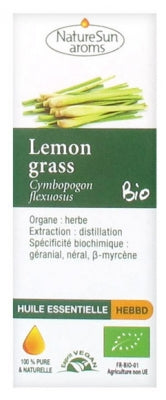 Naturesun Aroms Organic Essential Oil Lemongrass (Cymbopogon Flexuosus) 10Ml