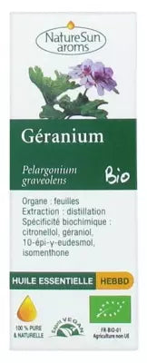 Naturesun Aroms Organic Essential Oil Geranium (Pelargonium Graveolens) 10Ml