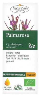 Naturesun Aroms Organic Essential Oil Palmarosa (Cymbopogon Martinii) 10Ml