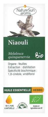Naturesun Aroms Organic Essential Oil Niaouli (Melaleuca Quinquenervia) 10Ml