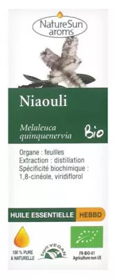 Naturesun Aroms Organic Essential Oil Niaouli (Melaleuca Quinquenervia) 10Ml