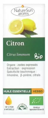 Naturesun Aroms Organic Essential Oil Lemon (Citrus Limonum) 10Ml