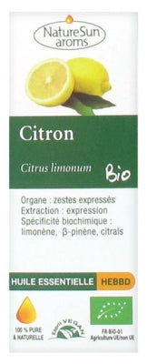 Naturesun Aroms Organic Essential Oil Lemon (Citrus Limonum) 10Ml