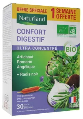 Naturland Digestive Comfort Organic 30 Drinkable Phials Including 7 Phials Free