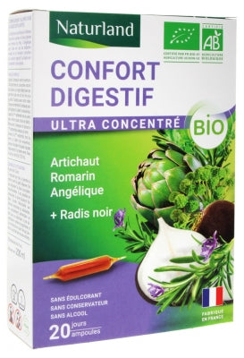 Naturland Digestive Comfort Organic 20 Drinkable Phials Of 10Ml