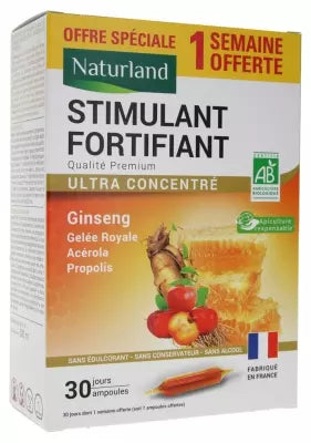 Naturland Fortifying Stimulant Organic 30 Phials Of 10Ml Including 7 Phials Free