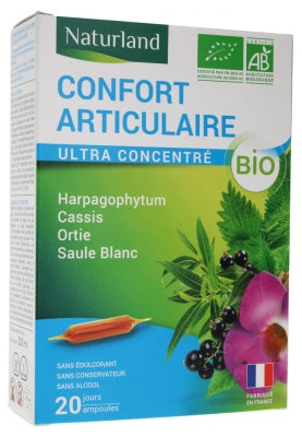 Naturland Organic Joints Comfort 20 Drinkable Phials Of 10Ml