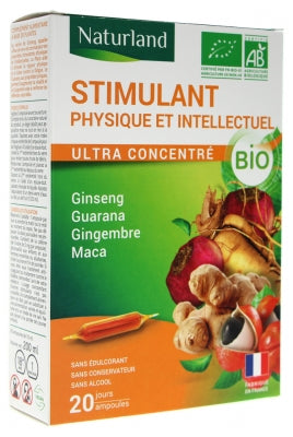 Naturland Organic Physical And Intellectual Stimulant 20 Phials Of 10Ml