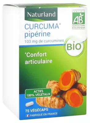 Naturland Organic Turmeric Piperine 75 Vegecaps