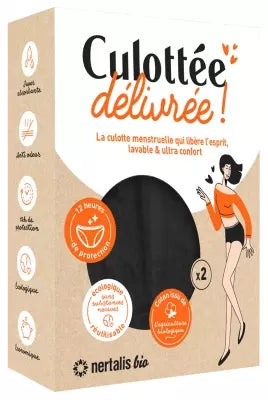 Nertalis Bio Menstrual Panties Culottée Délivrée Black Colour - 2 Panties