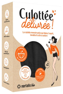 Nertalis Bio Menstrual Panties Culottée Délivrée Black Colour - 2 Panties