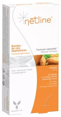 Netline Face Depilatory Wax Strips 20 Strips