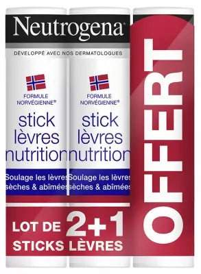 Neutrogena Lip Stick Nutrition 3 X 4.8G + In Which 1 Free