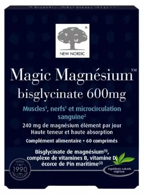 New Nordic Magic Magnesium Bisglycinate 600 Mg 60 Tablets