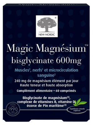 New Nordic Magic Magnesium Bisglycinate 600 Mg 60 Tablets