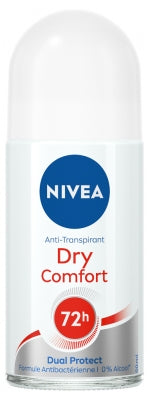 Nivea Dry Comfort Dual Protect Deodorant 72H Roll-On 50 Ml