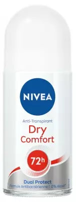 Nivea Dry Comfort Dual Protect Deodorant 72H Roll-On 50 Ml