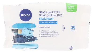 Nivea Fresh Make-Up Remover Wipes 3In1 Normal Skin 20 Wipes