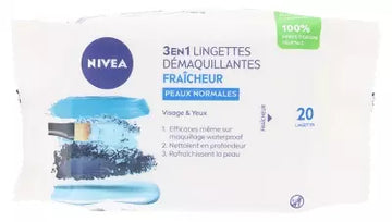 Nivea Fresh Make-Up Remover Wipes 3In1 Normal Skin 20 Wipes