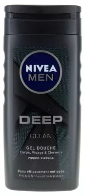 Nivea Men Deep Clean 3In1 Shower Gel Face, Body And Hair Clay Powder 500 Ml