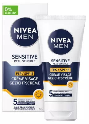 Nivea Men Sensitive Face Cream Sensitive Skin Spf15 75 Ml