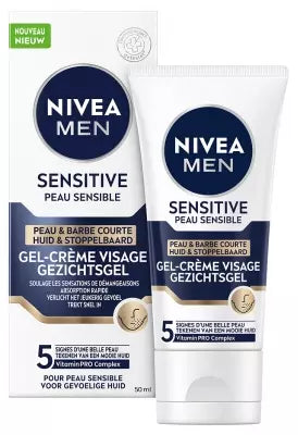 Nivea Men Sensitive Gel-Cream Face & Short Beard Sensitive Skin 50 Ml
