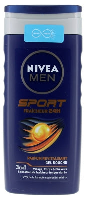 Nivea Men Sport Freshness 24H Revitalizing 3In1 Shower Gel Face, Body And Hair 250 Ml