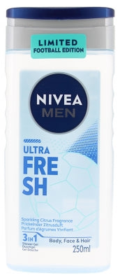 Nivea Men Ultra Fresh 3In1 Shower Gel Face, Body And Hair 250 Ml