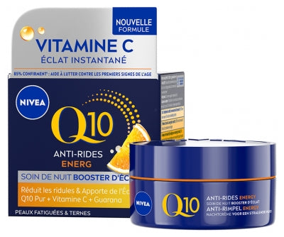 Nivea Q10 Anti-Wrinkle Energy Night Care Radiance Booster Spf15 50 Ml