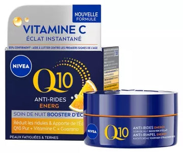 Nivea Q10 Anti-Wrinkle Energy Night Care Radiance Booster Spf15 50 Ml