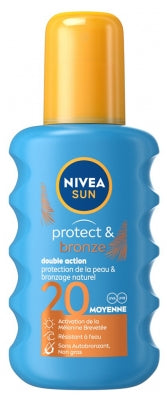 Nivea Sun Protect & Bronze Double Action Spray Spf20 200 Ml