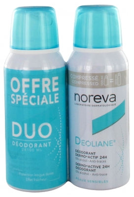 Noreva Deoliane Compressed Dermo-Active 24H Deodorant 2 X 100Ml