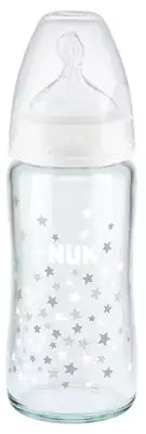 Nuk First Choice + Glass Baby Bottle 240Ml 0-6 Months