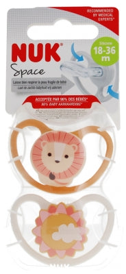 Nuk Space 2 Silicone Soothers 18-36 Months