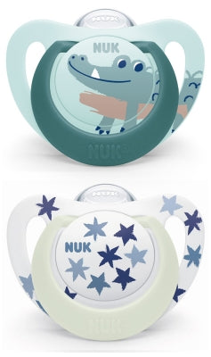 Nuk Starlight Day & Night 2 Silicone Soothers 6-18 Months