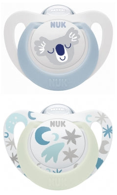 Nuk Starlight Day & Night 2 Silicone Soothers 0-6 Months