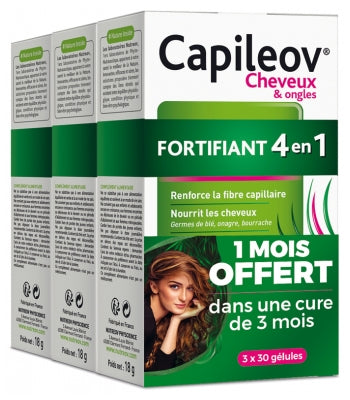 Nutreov Capileov Hair & Nails Fortifying 4-In-1 3 X 30 Capsules